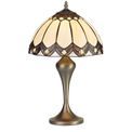 Bridget Tiffany Table Lamp, 1 x E27, Aged Antique Brass Base/Cream/Brown Glass/Clear Crystal additional 3