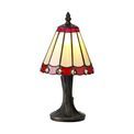 Una Tiffany Table Lamp, 1 x E14, Cream/Red/Clear Crystal Shade additional 3
