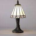 Una Tiffany Table Lamp, 1 x E14, White/Grey/Clear Crystal Shade additional 1