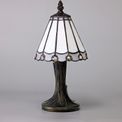 Una Tiffany Table Lamp, 1 x E14, White/Grey/Clear Crystal Shade additional 2