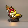 Mandy Tiffany  Black Base With Green/Red Glass With Clear Crystal Butterfly Table Lamp (1 x E14) additional 1