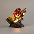 Mandy Tiffany  Black Base With Green/Red Glass With Clear Crystal Butterfly Table Lamp (1 x E14) additional 7