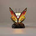 Mandy Tiffany  Black Base With Green/Red Glass With Clear Crystal Butterfly Table Lamp (1 x E14) additional 3