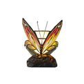 Mandy Tiffany  Black Base With Green/Red Glass With Clear Crystal Butterfly Table Lamp (1 x E14) additional 5