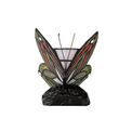 Mandy Tiffany  Black Base With Green/Red Glass With Clear Crystal Butterfly Table Lamp (1 x E14) additional 6