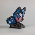 Mandy Tiffany Butterfly Table Lamp, 1 x E14, Black Base With Blue/Pink Glass With Clear Crystal additional 6