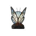 Mandy Tiffany Butterfly Table Lamp, 1 x E14, Black Base With Blue/Pink Glass With Clear Crystal additional 13
