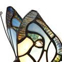 Mandy Tiffany Butterfly Table Lamp, 1 x E14, Black Base With Blue/Pink Glass With Clear Crystal additional 11