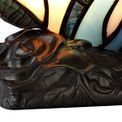 Mandy Tiffany Butterfly Table Lamp, 1 x E14, Black Base With Blue/Pink Glass With Clear Crystal additional 10
