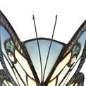 Mandy Tiffany Butterfly Table Lamp, 1 x E14, Black Base With Blue/Pink Glass With Clear Crystal additional 8