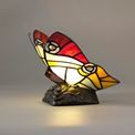 Mandy Tiffany Butterfly Table Lamp, 1 x E14, Black Base With Red/Yellow/Blue Glass With Clear Crystal additional 3