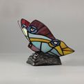 Mandy Tiffany Butterfly Table Lamp, 1 x E14, Black Base With Red/Yellow/Blue Glass With Clear Crystal additional 4