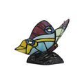 Mandy Tiffany Butterfly Table Lamp, 1 x E14, Black Base With Red/Yellow/Blue Glass With Clear Crystal additional 10