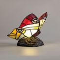Mandy Tiffany Butterfly Table Lamp, 1 x E14, Black Base With Red/Yellow/Blue Glass With Clear Crystal additional 5