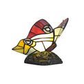 Mandy Tiffany Butterfly Table Lamp, 1 x E14, Black Base With Red/Yellow/Blue Glass With Clear Crystal additional 16