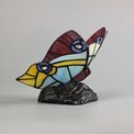 Mandy Tiffany Butterfly Table Lamp, 1 x E14, Black Base With Red/Yellow/Blue Glass With Clear Crystal additional 6
