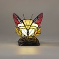 Mandy Tiffany Butterfly Table Lamp, 1 x E14, Black Base With Red/Yellow/Blue Glass With Clear Crystal additional 1