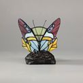 Mandy Tiffany Butterfly Table Lamp, 1 x E14, Black Base With Red/Yellow/Blue Glass With Clear Crystal additional 2
