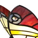 Mandy Tiffany Butterfly Table Lamp, 1 x E14, Black Base With Red/Yellow/Blue Glass With Clear Crystal additional 12