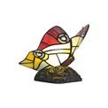 Mandy Tiffany Butterfly Table Lamp, 1 x E14, Black Base With Red/Yellow/Blue Glass With Clear Crystal additional 7