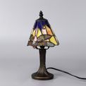 Haze Tiffany Table Lamp, 1 x E14, Black/Gold, Blue/Orange/Crystal Shade additional 2