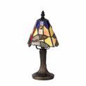 Haze Tiffany Table Lamp, 1 x E14, Black/Gold, Blue/Orange/Crystal Shade additional 4