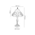 Areta 1 Light Curved Table Lamp E27 With 30cm Tiffany Shade, White/Grey/Black/Clear Crystal/Aged Antique Brass additional 3