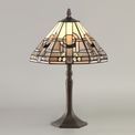Areta 1 Light Octagonal Table Lamp E27 With 30cm Tiffany Shade, Antique Brass additional 1
