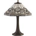 Areta 2 Light Curved Table Lamp E27 With 40cm Tiffany Shade, White/Grey/Black/Clear Crystal/Aged Antique Brass additional 3