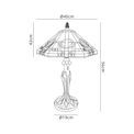 Areta 2 Light Curved Table Lamp E27 With 40cm Tiffany Shade, White/Grey/Black/Clear Crystal/Aged Antique Brass additional 4