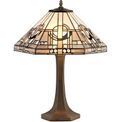 Areta 2 Light Octagonal Table Lamp E27 With 40cm Tiffany Shade, White/Grey/Black/Clear Crystal/Aged Antique Brass additional 3
