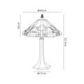 Areta 2 Light Octagonal Table Lamp E27 With 40cm Tiffany Shade, White/Grey/Black/Clear Crystal/Aged Antique Brass additional 5