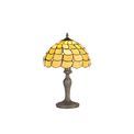 Camillie 1 Light Curved Table Lamp E27 With 30cm Tiffany Shade, Beige/Clear Crystal/Aged Antique Brass additional 2