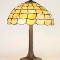 Camillie 2 Light Tree Like Table Lamp E27 With 40cm Tiffany Shade, Beige/Clear Crystal/Aged Antique Brass additional 1