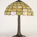 Camillie 2 Light Tree Like Table Lamp E27 With 40cm Tiffany Shade, Beige/Clear Crystal/Aged Antique Brass additional 2