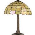 Camillie 2 Light Tree Like Table Lamp E27 With 40cm Tiffany Shade, Beige/Clear Crystal/Aged Antique Brass additional 4