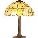 Camillie 2 Light Tree Like Table Lamp E27 With 40cm Tiffany Shade, Beige/Clear Crystal/Aged Antique Brass additional 3
