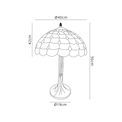 Camillie 2 Light Tree Like Table Lamp E27 With 40cm Tiffany Shade, Beige/Clear Crystal/Aged Antique Brass additional 5