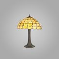 Camillie 2 Light Octagonal Table Lamp E27 With 40cm Tiffany Shade, Beige/Clear Crystal/Aged Antique Brass additional 1