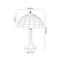 Camillie 2 Light Octagonal Table Lamp E27 With 40cm Tiffany Shade, Beige/Clear Crystal/Aged Antique Brass additional 3