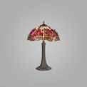 Haze 2-Light Octagonal Table Lamp with E27 Socket &amp; 40cm Tiffany Shade in Purple/Pink/Crystal/Aged Antique Brass additional 1