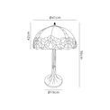 Orella 2 Light Tree Like Table Lamp E27 With 40cm Tiffany Shade, Blue/Clear Crystal/Aged Antique Brass additional 5