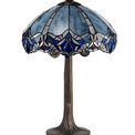 Orella 2 Light Tree Like Table Lamp E27 With 40cm Tiffany Shade, Blue/Clear Crystal/Aged Antique Brass additional 4