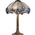 Orella 2 Light Tree Like Table Lamp E27 With 40cm Tiffany Shade, Blue/Clear Crystal/Aged Antique Brass additional 3