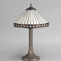 Teresa 1 Light Tree Like Table Lamp E27 With 30cm Tiffany Shade, Amber/Cream/Crystal/Aged Antique Brass additional 2