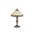 Teresa 1 Light Curved Table Lamp E27 With 30cm Tiffany Shade, Amber/Cream/Crystal/Aged Antique Brass additional 2