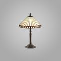 Teresa 1 Light Octagonal Table Lamp E27 With 30cm Tiffany Shade, Amber/Cream/Crystal/Aged Antique Brass additional 1