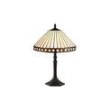 Teresa 1 Light Octagonal Table Lamp E27 With 30cm Tiffany Shade, Amber/Cream/Crystal/Aged Antique Brass additional 2
