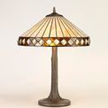 Teresa 2 Light Tree Like Table Lamp E27 With 40cm Tiffany Shade, Amber/Cream/Crystal/Aged Antique Brass additional 1