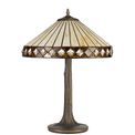 Teresa 2 Light Tree Like Table Lamp E27 With 40cm Tiffany Shade, Amber/Cream/Crystal/Aged Antique Brass additional 4